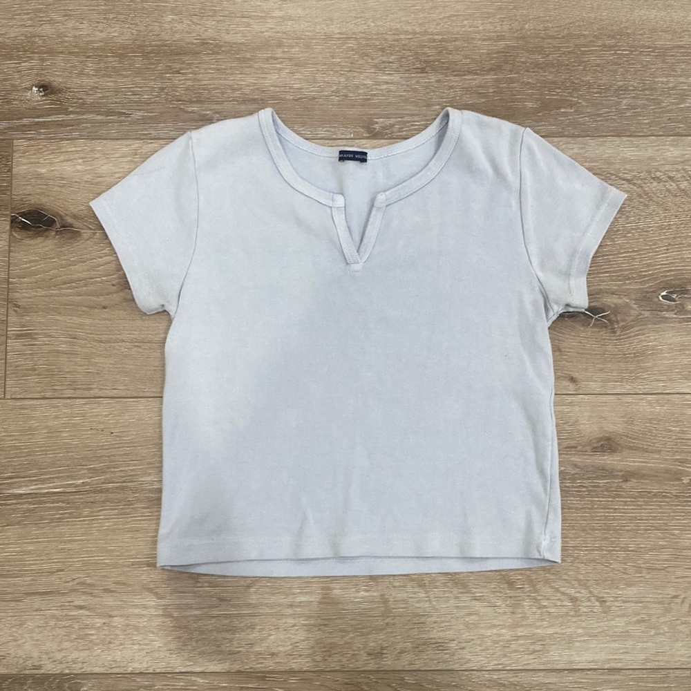 BRANDY MELVILLE Light Blue Crop Top